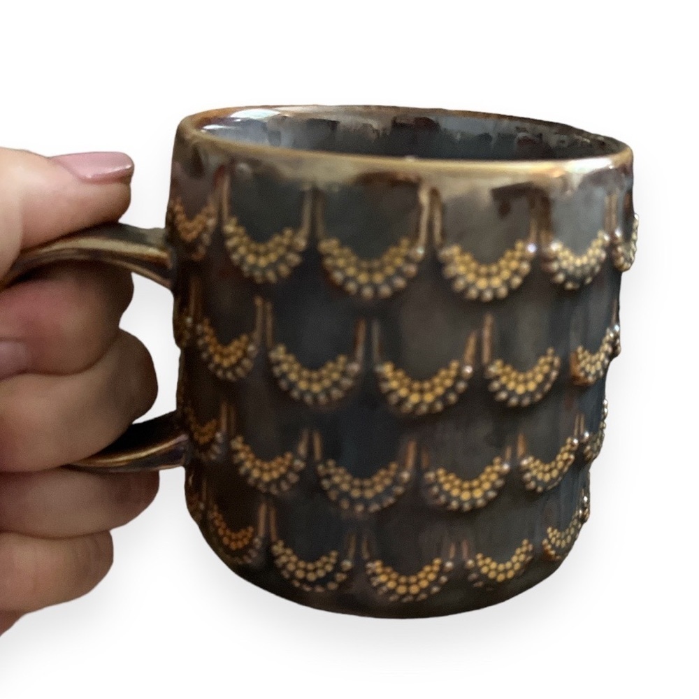Starbucks 2015‎ Golden Mermaid Scales Anniversary Mug Collection 10 fl oz Brown